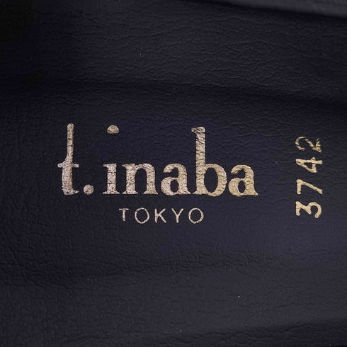 イナバ t.inaba エナメル 異素材切替 スクエアトゥ パンプス レディース JPN:23.5