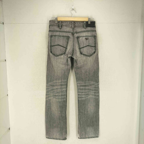 アルマーニジーンズ ARMANI JEANS j15 regular fit ロゴプレートテーパードデニムパンツ メンズ 28
