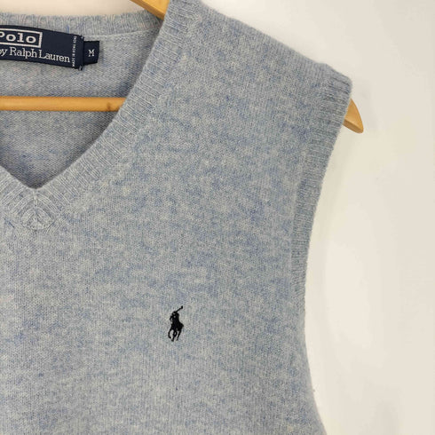 ポロバイラルフローレン Polo by RALPH LAUREN ポニー刺繍 ウール100%メランジ ニットベスト メンズ import:M