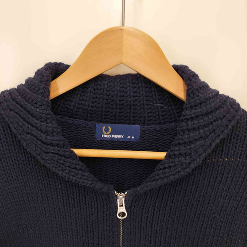 フレッドペリー FRED PERRY ジップアップショールカラーカーディガン メンズ import:M