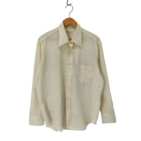 シアーズ Sears 70s Golden Comfort DRESS SHIRT 襟芯 織り チェック シャツ メンズ 16 /2 33
