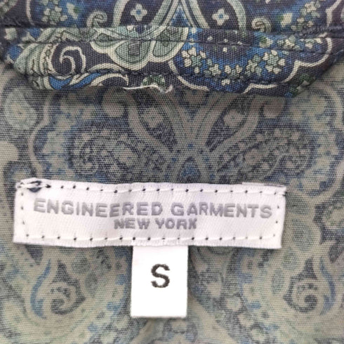 エンジニアードガーメンツ Engineered Garments ペイズリー柄 シングル フロントボタン テーラードジャケット メンズ S