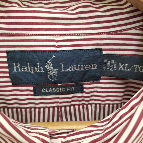 ラルフローレン RALPH LAUREN CLASSIC FIT ポニー刺繍 ボタンダウンストライプシャツ メンズ XL/TG