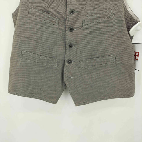 エンジニアードガーメンツ Engineered Garments 千鳥格子柄 ノースリーブ フロントボタン ベスト メンズ S