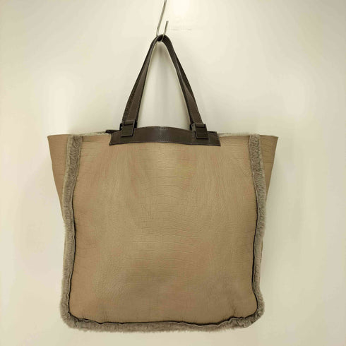 ロンシャン LONGCHAMP クロコ型押し リバーシブル ムートンバッグ レディース