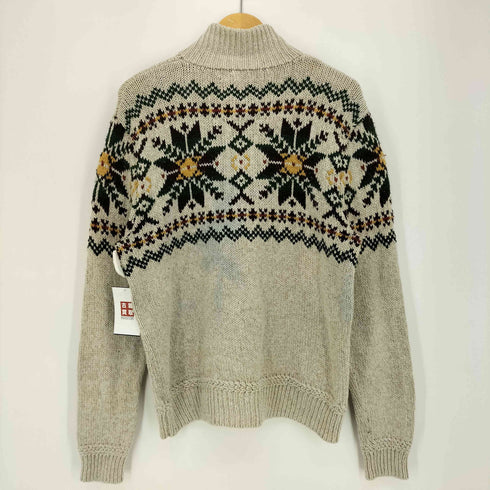 ポロバイラルフローレン Polo by RALPH LAUREN ノルディック柄 リネンシルク混 ハーフボタン ハイネックニット メンズ import:L