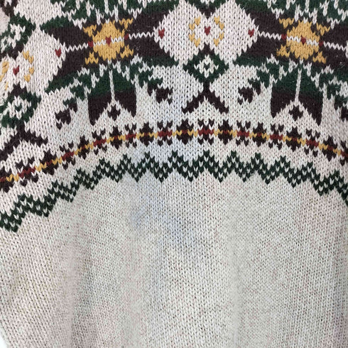 ポロバイラルフローレン Polo by RALPH LAUREN ノルディック柄 リネンシルク混 ハーフボタン ハイネックニット メンズ import:L