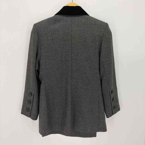 ジバンシィ GIVENCHY フランス製 ベロア切替 4B テーラードジャケット スカート セットアップ レディース