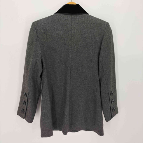 ジバンシィ GIVENCHY フランス製 ベロア切替 4B テーラードジャケット スカート セットアップ レディース