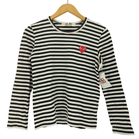 プレイコムデギャルソン PLAY COMME des GARCONS ハートワッペン ボーダー長袖カットソー レディース JPN:M