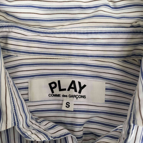 プレイコムデギャルソン PLAY COMME des GARCONS HEART MOTIF STRIPE L/S SJHIRT ハートワッペン ストライプ長袖シャツ レディース JPN:S