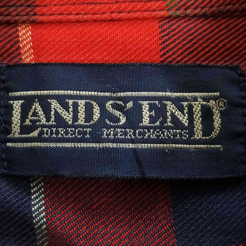 ランズエンド LANDS END 90S チェック ボタンダウンシャツ メンズ XL LONG