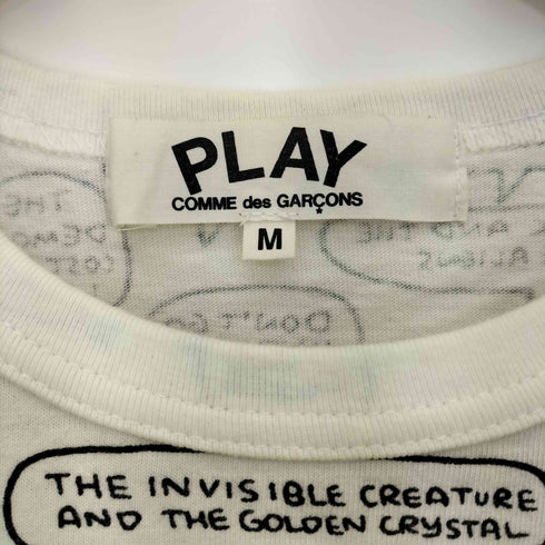 プレイコムデギャルソン PLAY COMME des GARCONS アニメコラボ ハートワッペン 総柄 半袖Tシャツ レディース JPN:M