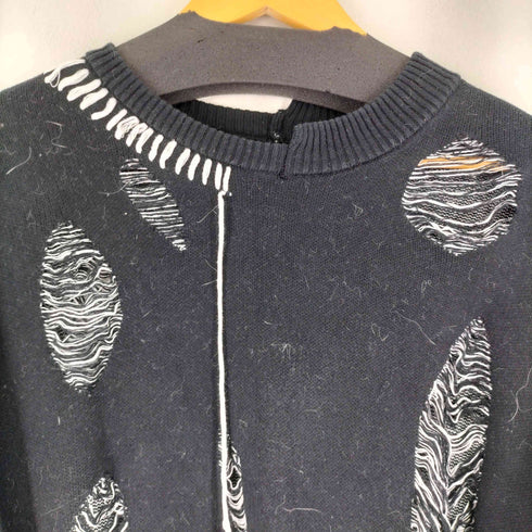 AMILIGE ダメージ加工 ニット メンズ