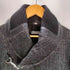 ジョンガリアーノ JOHN GALLIANO VIRGIN WOOL バージンウール ヘリンボーン レザーニット 切り替え フックデザイン ショールカラー ジャケット メンズ EUR:46
