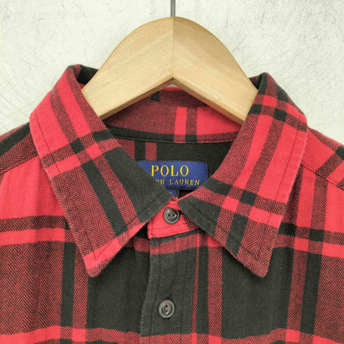 ポロラルフローレン POLO RALPH LAUREN ロゴワッペン チェック ライトネルシャツ メンズ import:XL