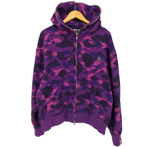 アベイシングエイプ A BATHING APE One Point Color Camo Cropped Full Zip Hoodie ワンポイント ロゴ カラー カモ クロップド フルジップ パーカー メンズ JPN:XL
