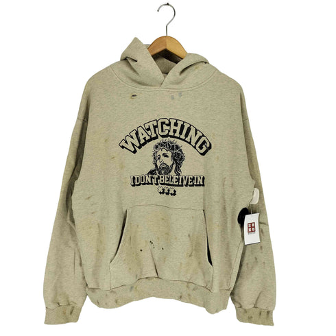 GOD'S WATCHING × BELVET HOODIE BIG LOGO street メンズ L