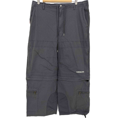 アベイシングエイプ A BATHING APE リップストップ デタッチャブル マルチジップ ワイドパンツ メンズ JPN:XL