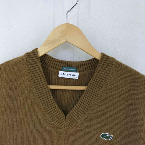 ラコステ LACOSTE EXCLUSIVE EDITON ロゴ刺繍 ウール混 ニット ベスト レディース 36
