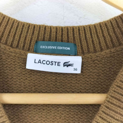 ラコステ LACOSTE EXCLUSIVE EDITON ロゴ刺繍 ウール混 ニット ベスト レディース 36