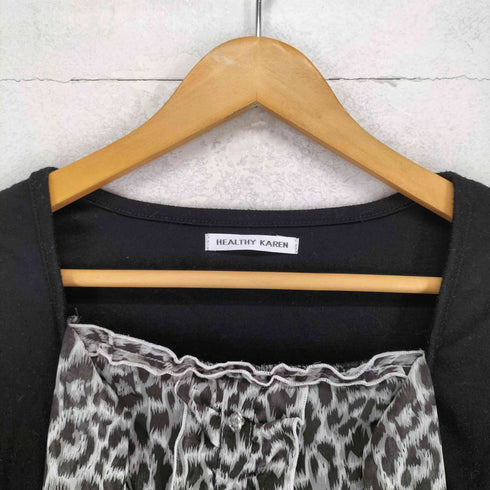 HEALTHY KAREN Y2K レオパード柄 ドッキング カットソー レディース JPN:M