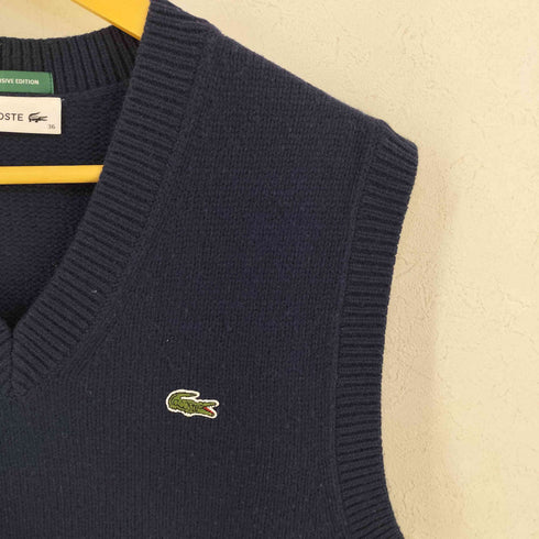 ラコステ LACOSTE EXCLUSIVE EDITON ロゴ刺繍 ウール混 ニット ベスト レディース 36