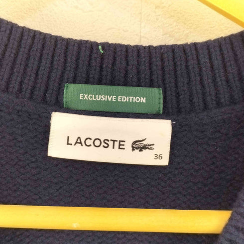 ラコステ LACOSTE EXCLUSIVE EDITON ロゴ刺繍 ウール混 ニット ベスト レディース 36