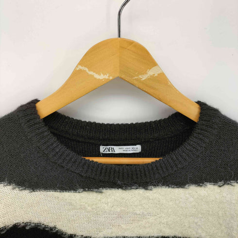 ザラ ZARA ABSTRACT ジャガード ニット メンズ import:S