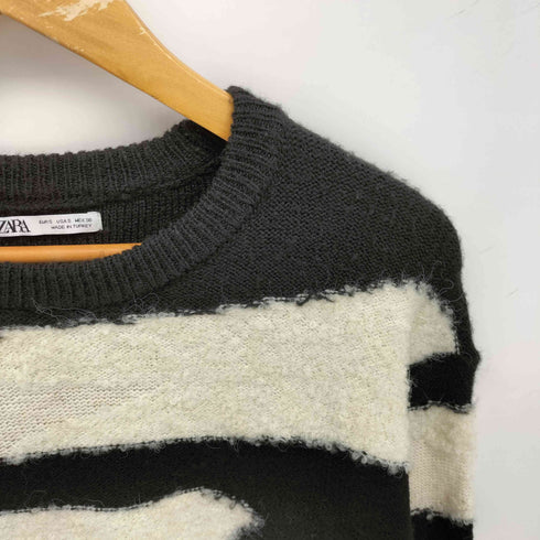 ザラ ZARA ABSTRACT ジャガード ニット メンズ import:S