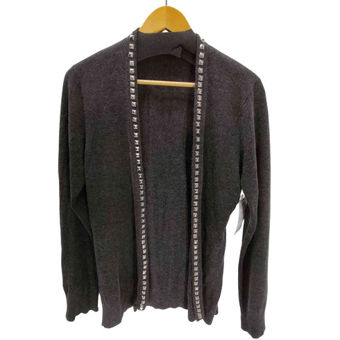 ヒステリックグラマー HYSTERIC GLAMOUR スタッズ 装飾 アクリル テンセル アンゴラ ミックスファブリック ボタンレス カーディガン レディース JPN:M