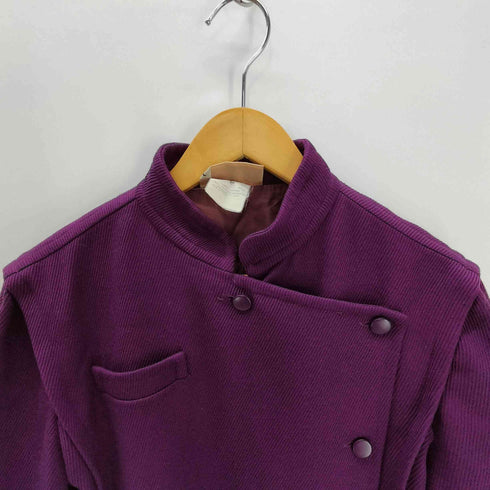 クレージュ courreges フランス製 デザインヨーク スタンドネック ウール コート レディース 00