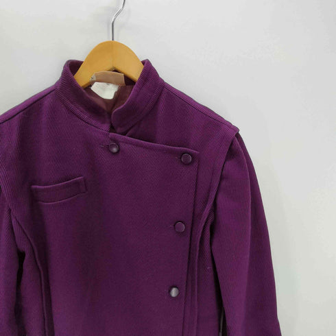クレージュ courreges フランス製 デザインヨーク スタンドネック ウール コート レディース 00