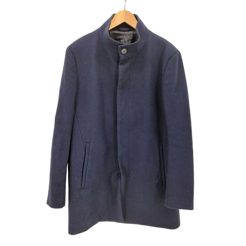 セオリー theory スタンドカラー 比翼 ウール ロングコート メンズ import:M