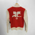クレージュ courreges バックロゴ スイッチングカラー ローゲージ スタンドネック ニット ジャケット ブルゾン Y2K レディース FR:38