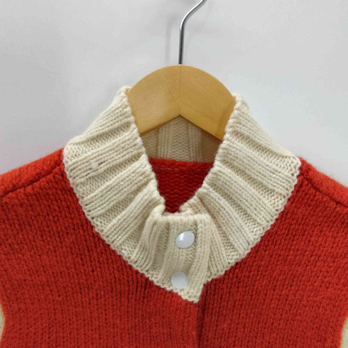 クレージュ courreges バックロゴ スイッチングカラー ローゲージ スタンドネック ニット ジャケット ブルゾン Y2K レディース FR:38