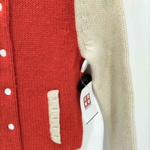 クレージュ courreges バックロゴ スイッチングカラー ローゲージ スタンドネック ニット ジャケット ブルゾン Y2K レディース FR:38