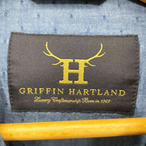 グリフィン GRIFFIN HARTLAND 00s Y2K ドビードット 裾ドローコード ジップアップ パーカー メンズ LL