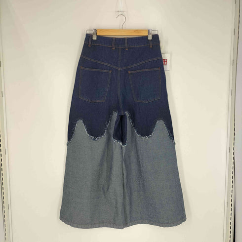 APHLOTUS ボタンフライ カーブ切替 生地裏使いバイカラー ワイドデニムパンツ メンズ JPN:S