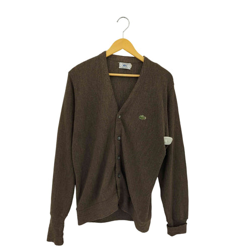 アイゾッドラコステ IZOD LACOSTE 70-80s 糸巻きタグ 青ワニ アクリルニット カーディガン メンズ L