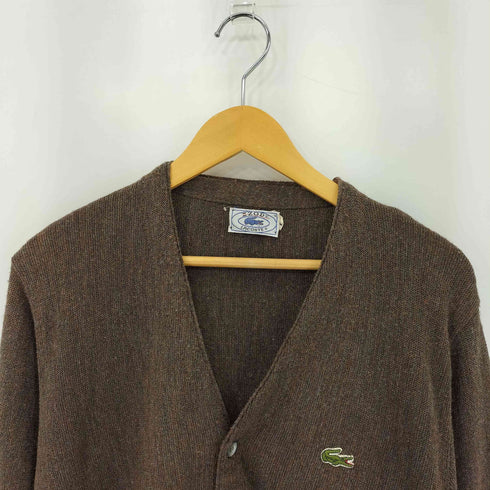 アイゾッドラコステ IZOD LACOSTE 70-80s 糸巻きタグ 青ワニ アクリルニット カーディガン メンズ L
