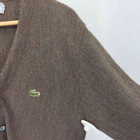 アイゾッドラコステ IZOD LACOSTE 70-80s 糸巻きタグ 青ワニ アクリルニット カーディガン メンズ L