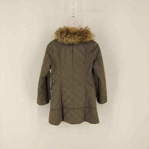 ユナイテッドアローズ UNITED ARROWS ラクーンファー 裏地レオパード柄 キルティングコート レディース JPN:38