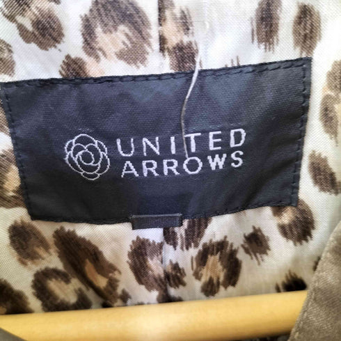 ユナイテッドアローズ UNITED ARROWS ラクーンファー 裏地レオパード柄 キルティングコート レディース JPN:38