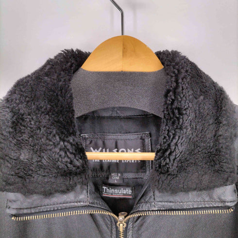 ウィルソン Wilsons Leather 90s Thinsulate 襟ボア ダブルジップレザージャケット メンズ JPN:L