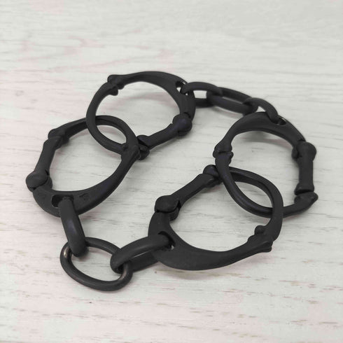タカヒロミヤシタザソロイスト TAKAHIRO MIYASHITA The SoloIst. bone shaped carabiner bracelet -L-./BLACK ボーン カラビナ ブレスレット ブラック 925刻印 メンズ ONE SIZE