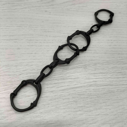 タカヒロミヤシタザソロイスト TAKAHIRO MIYASHITA The SoloIst. bone shaped carabiner bracelet -L-./BLACK ボーン カラビナ ブレスレット ブラック 925刻印 メンズ ONE SIZE