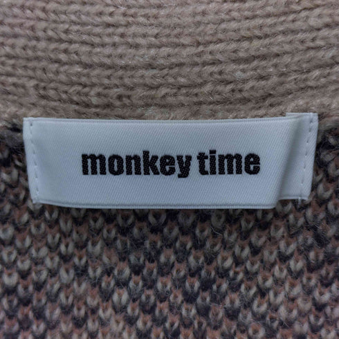 モンキータイム MONKEY TIME レオパード柄 厚手カーディガン メンズ JPN:S