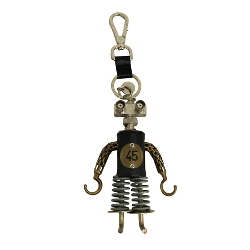 プラダ PRADA レザー切替 ロボット45 チャーム キーホルダー レディース