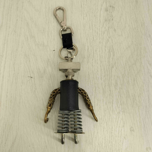 プラダ PRADA レザー切替 ロボット45 チャーム キーホルダー レディース